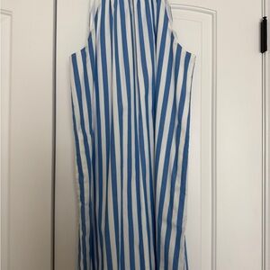 J. Crew Factory Blue and White Striped Dress